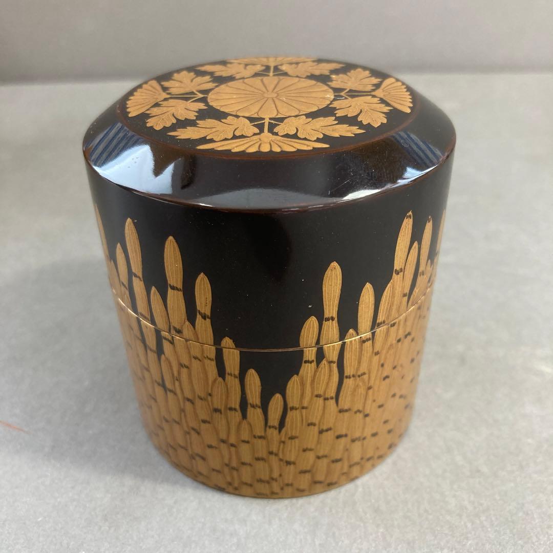 茶道具　￼棗　楽只斎好　木賊面中次　葆光斎書付　共箱　S103NT