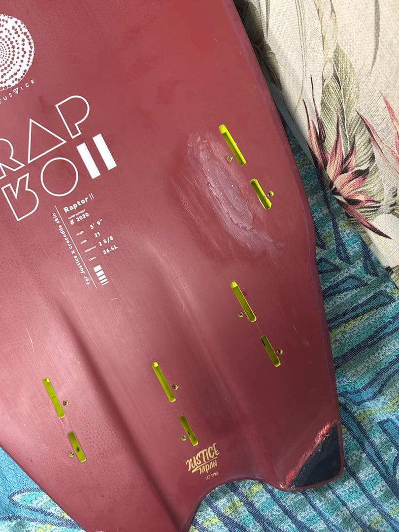 JUSTICE RAPTOR2 クロコダイルスキン ツインフッシュ サーフボード
