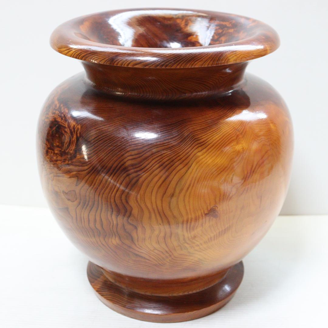 希少　屋久杉 光明杢　花瓶 花器 工芸品 花入 壺 アンティーク