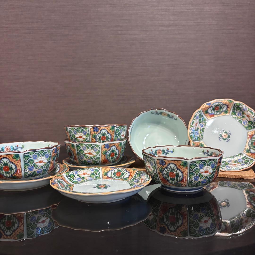 【未使用】有田焼 西雲 小鉢5個小皿5枚 鍋島 伊万里