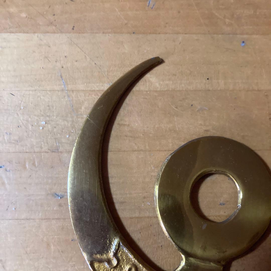 加藤清正　真鍮製　三日月形　オブジェ　エンブレム