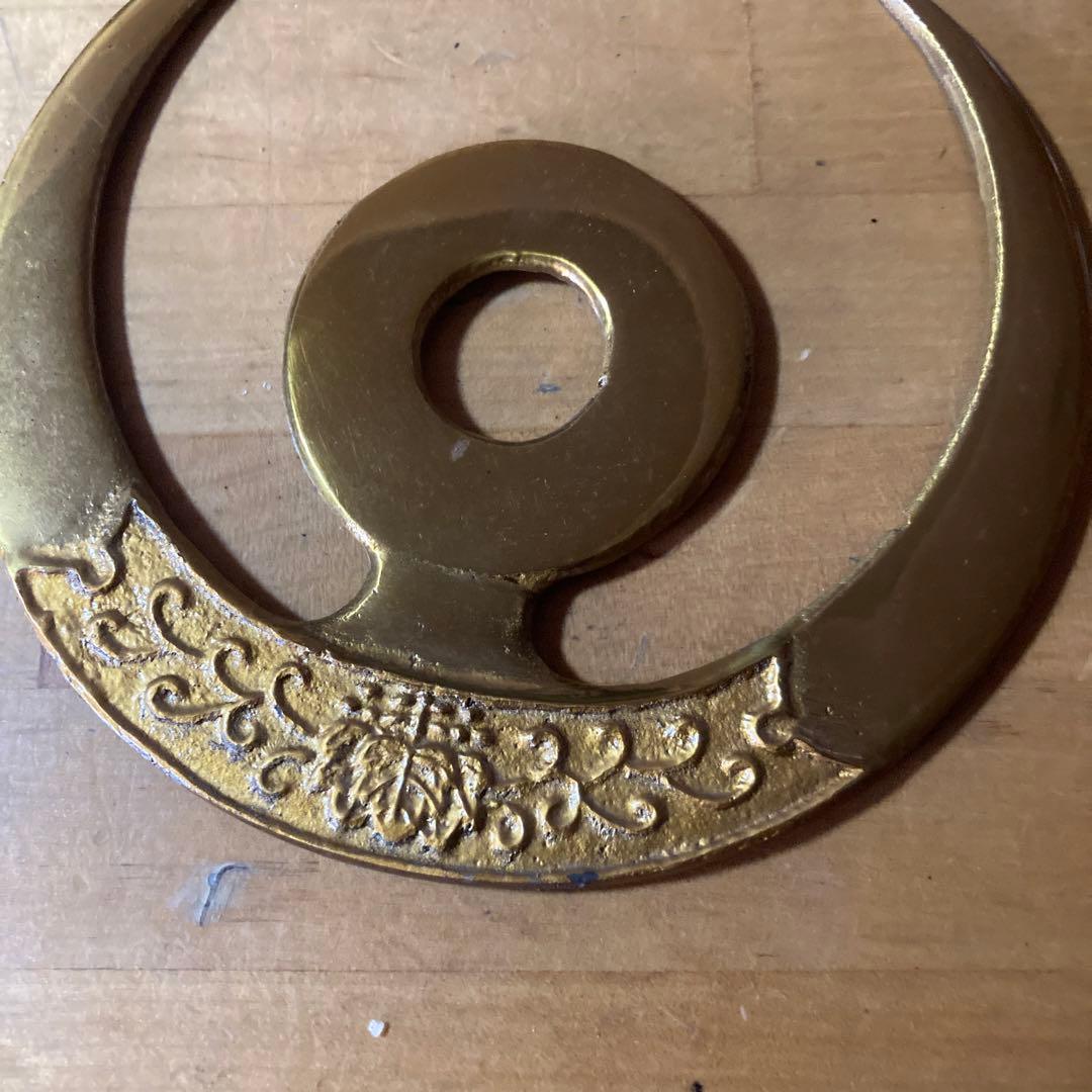 加藤清正　真鍮製　三日月形　オブジェ　エンブレム