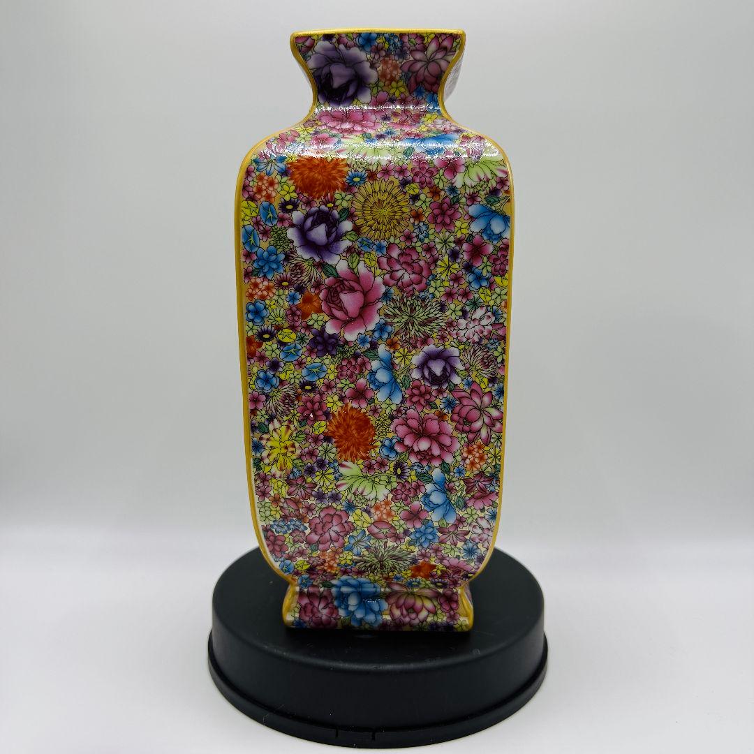 R108 万華彩蒔絵 花瓶（かびん）陶磁器 アンティーク