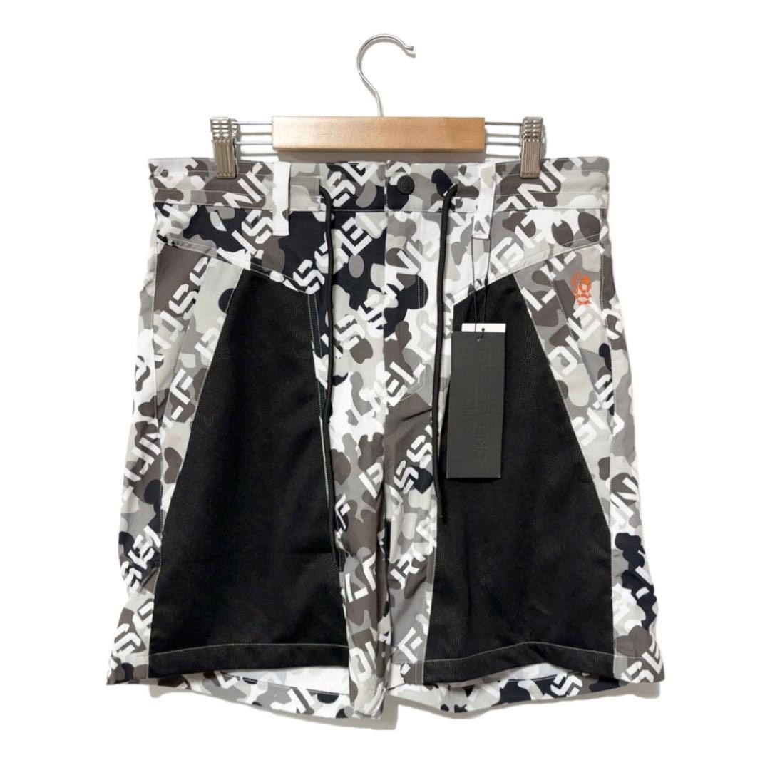 新品 ラッセルノ ゴルフ メッシュ ポケット ショーツ ブラック カモ M 4