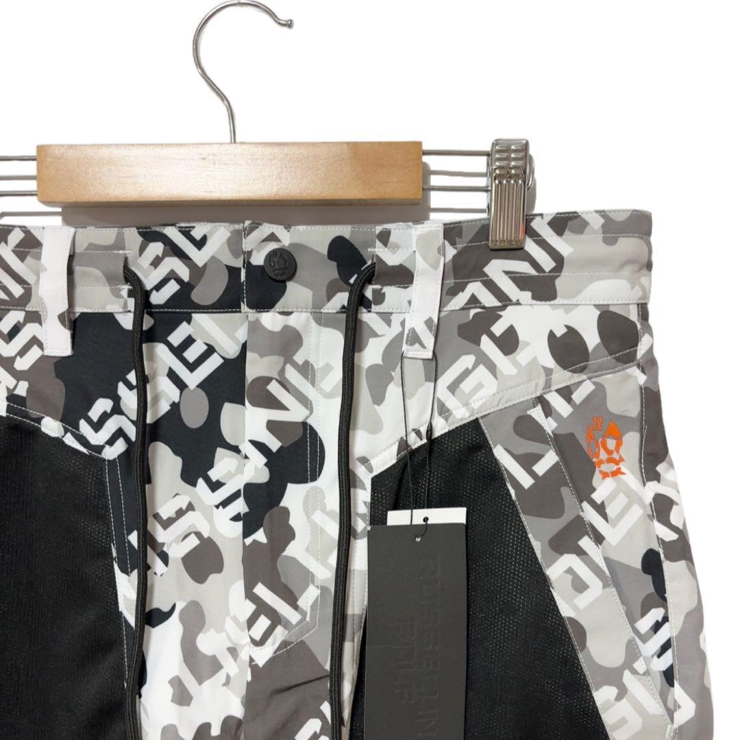 新品 ラッセルノ ゴルフ メッシュ ポケット ショーツ ブラック カモ M 4