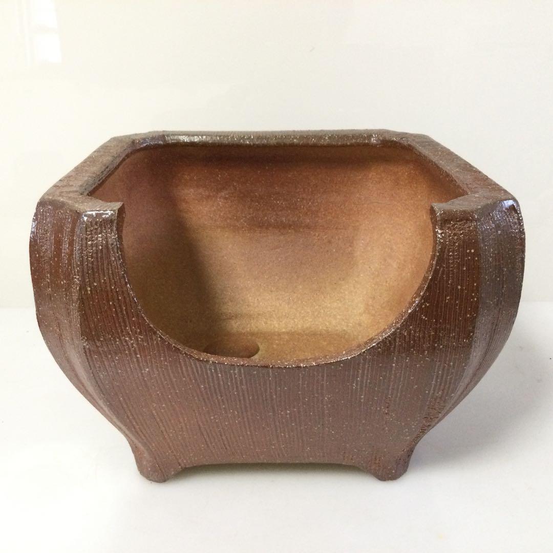 信楽焼 土風炉 面取風炉 高橋楽斎作 茶道具 供箱 L311