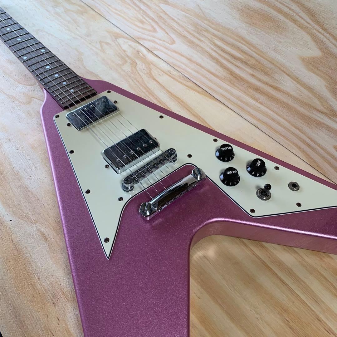 Photogenic フライングV エレキギター ラメピンク