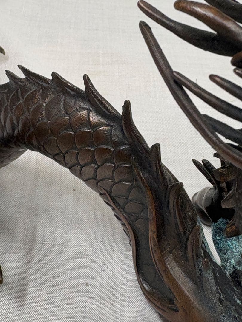 青銅　銅　龍　オブジェ　置物　アンティーク　骨董品