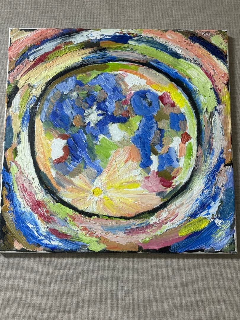 絵画　原画　油絵　抽象画　アート　月　満月　二瓶智仁作