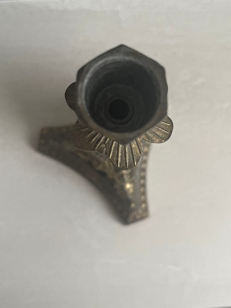 イタリア　キャンドルホルダー　蝋燭立て　電気ランプ台　真鍮