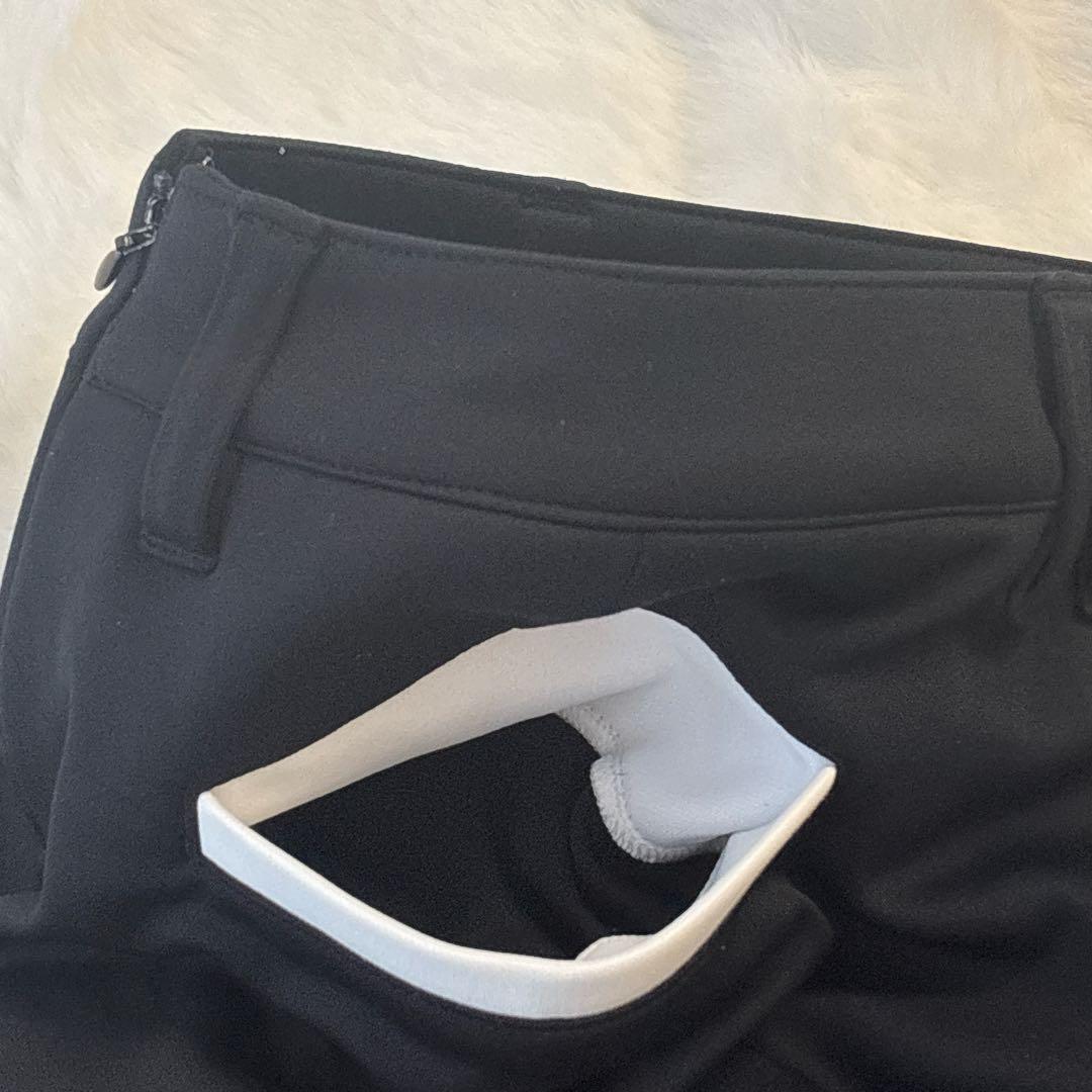 【美品】 ハチヤーズ 8YARDS スカート ゴルフウェア 黒×白 L 裏起毛