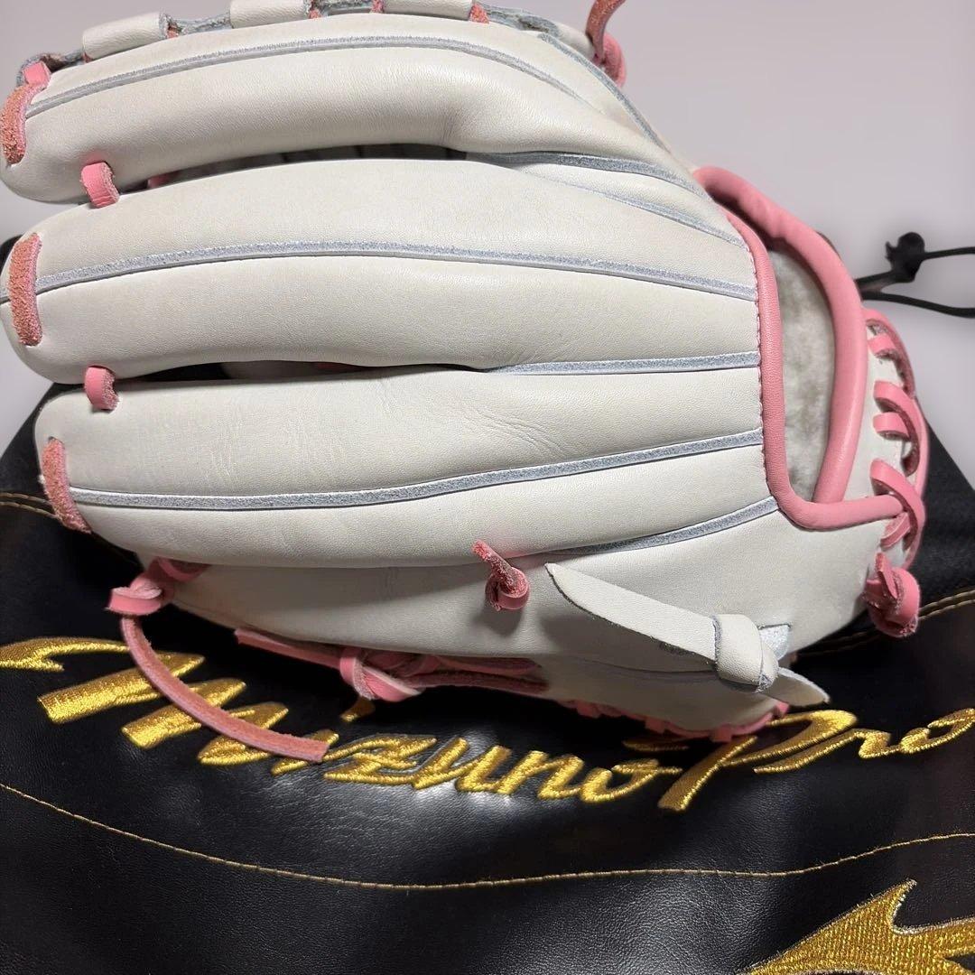 ミズノプロ軟式オーダー　シルバー/ピンク