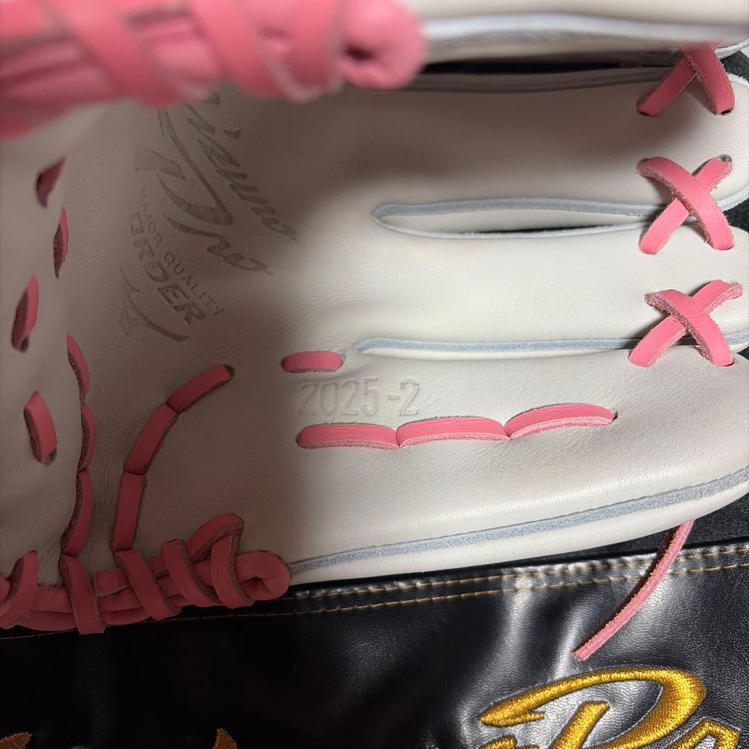 ミズノプロ軟式オーダー　シルバー/ピンク