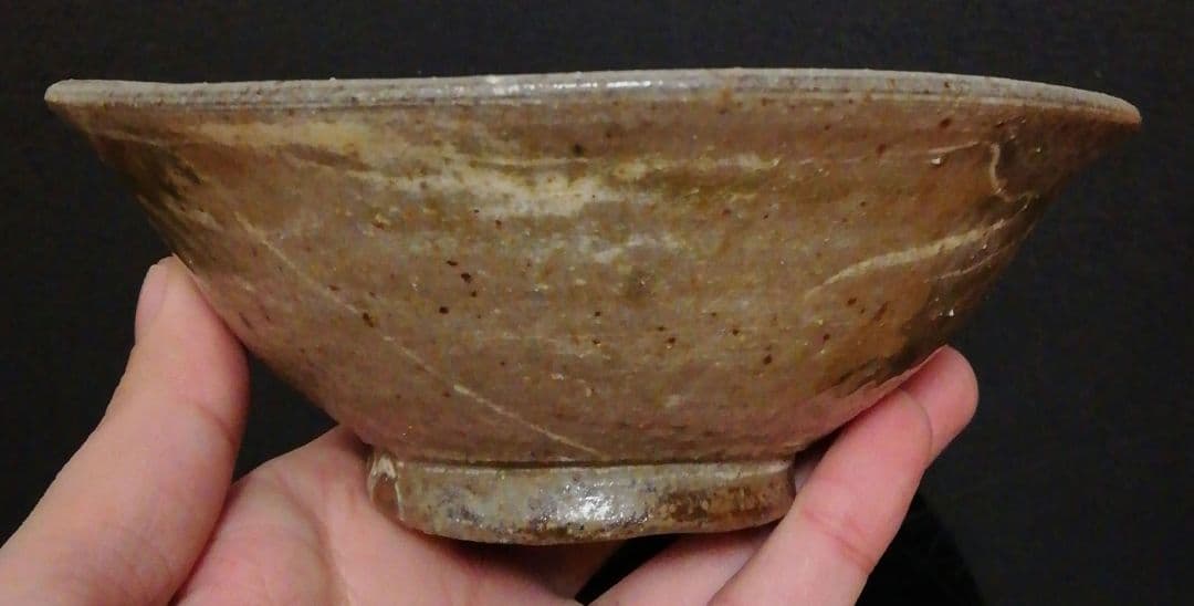 大徳寺書付　柴田正作　銘『孫水』　灰釉　茶碗　共箱　共布　茶道具