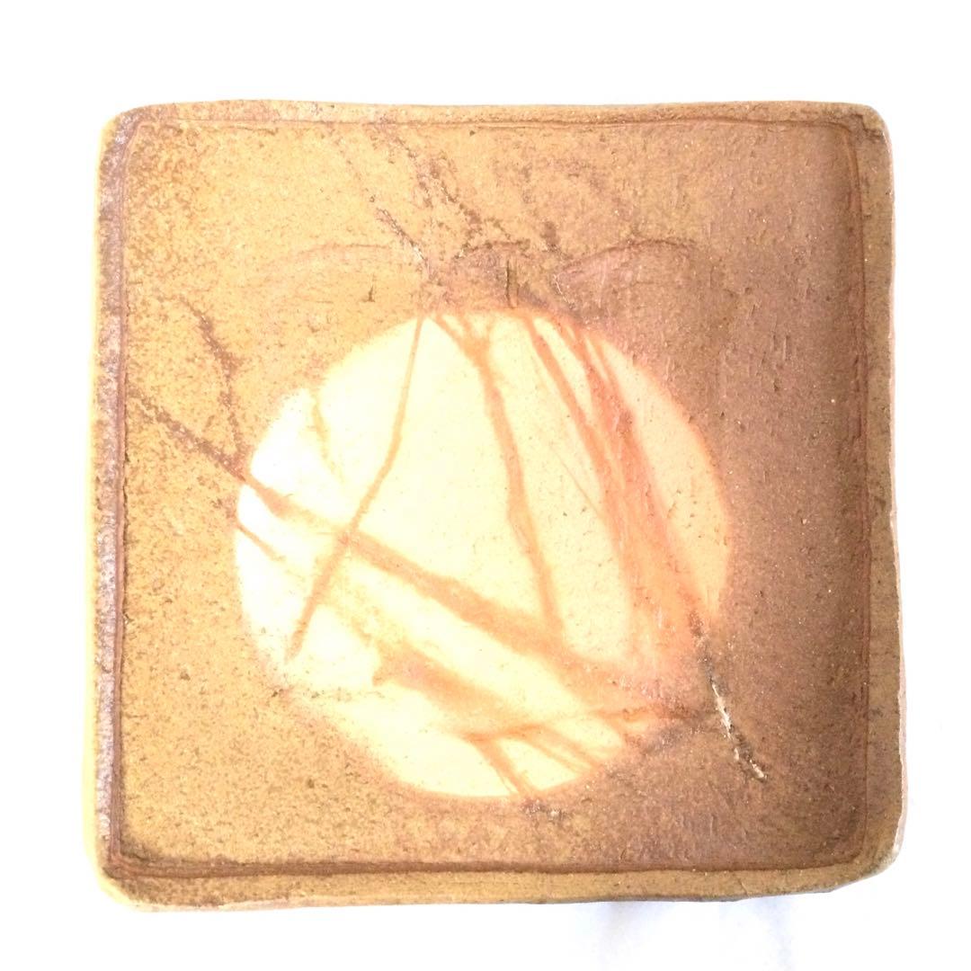 備前焼 四方皿 大皿 飾り皿 小西陶蔵作 供箱付 AB3