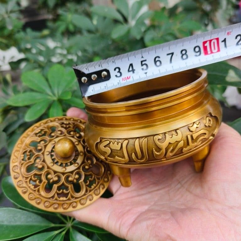 銅製 回紋香炉 檀香炉 盤香炉 茶道香炉 装飾品 工芸品 置物