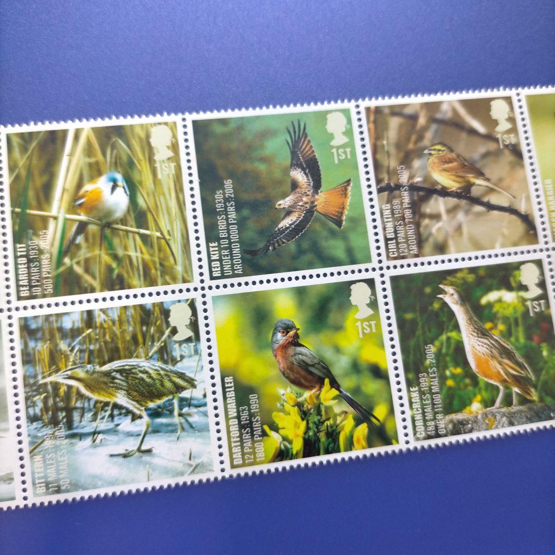 3391 外国切手 イギリス 2007年 鳥 シリーズ 特殊印刷工芸 燐線入り