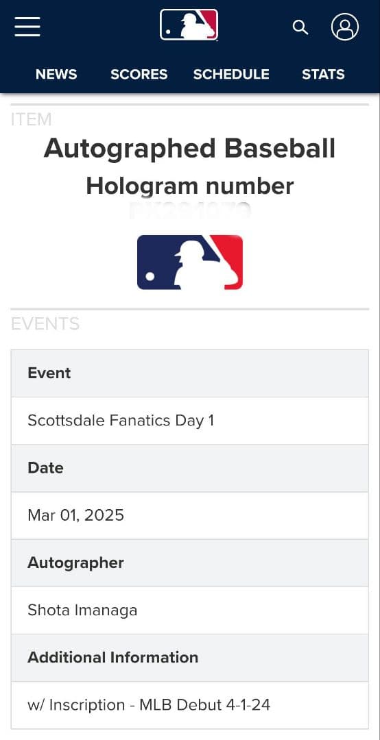 【完売品】今永昇太／直筆サインボール／シカゴ・カブス／MLBデビューインスク入り