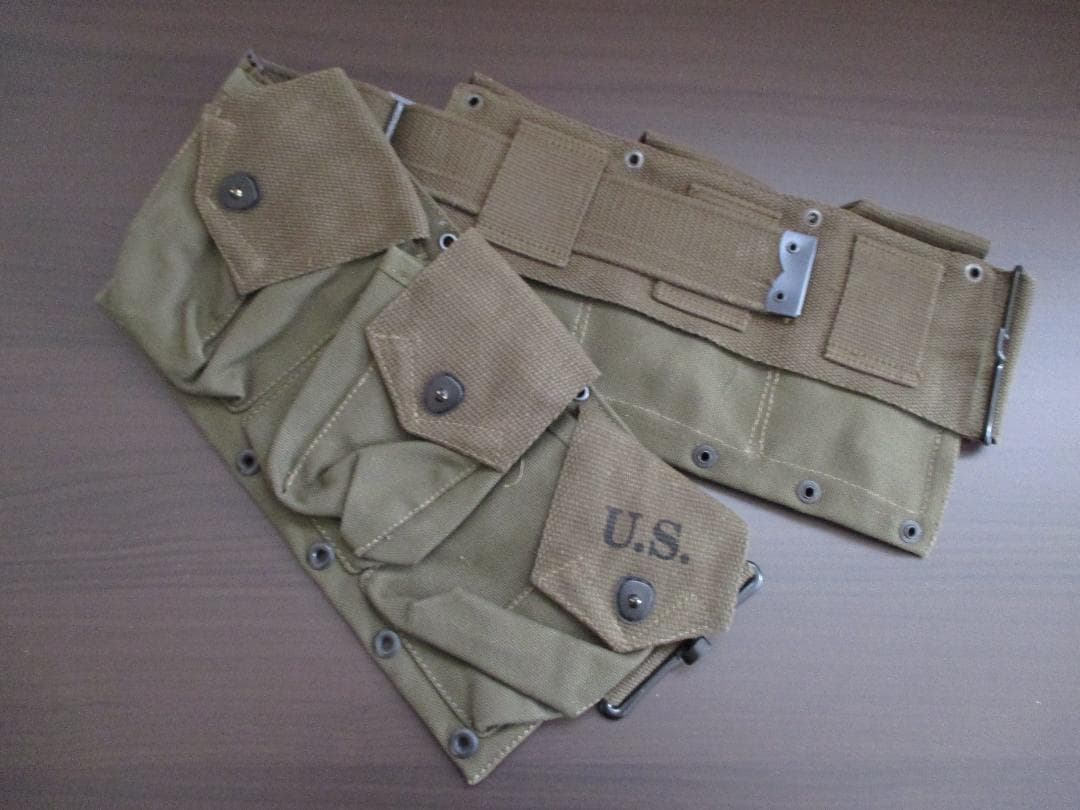 新品　OD色　レプリカ　米軍　M1937　BAR　マガジンベルト　ピストルベルト