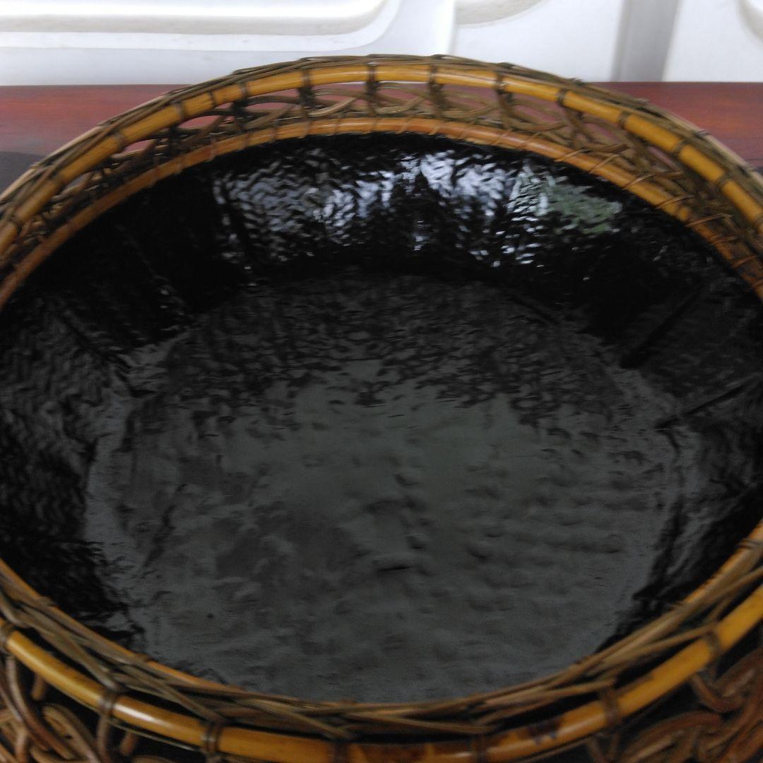 炭斗　栗田元竺　七宝編　玄々斎好