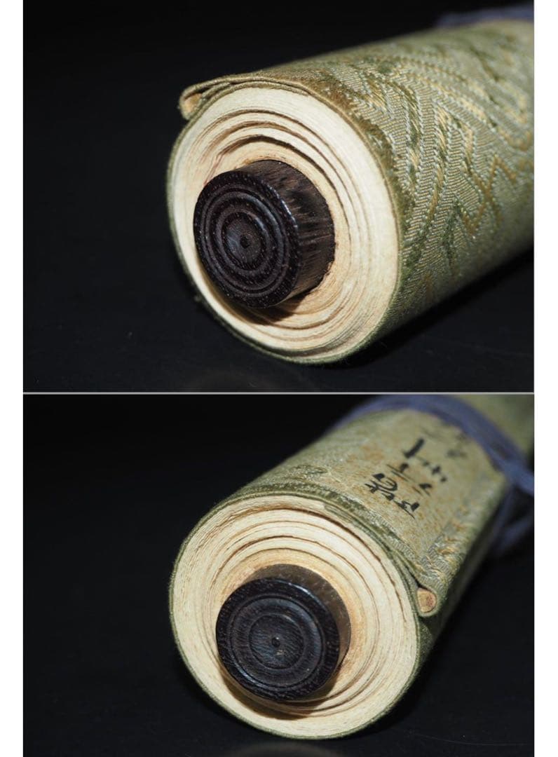送料無料 時代物　紙本肉筆巻物　『階行竹形行の巻』　約18.5×400ｃｍ木箱付