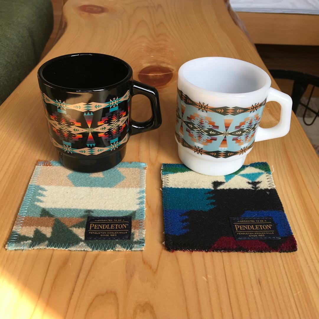 Pendleton fireking マグカップ 2個セット コースター付き
