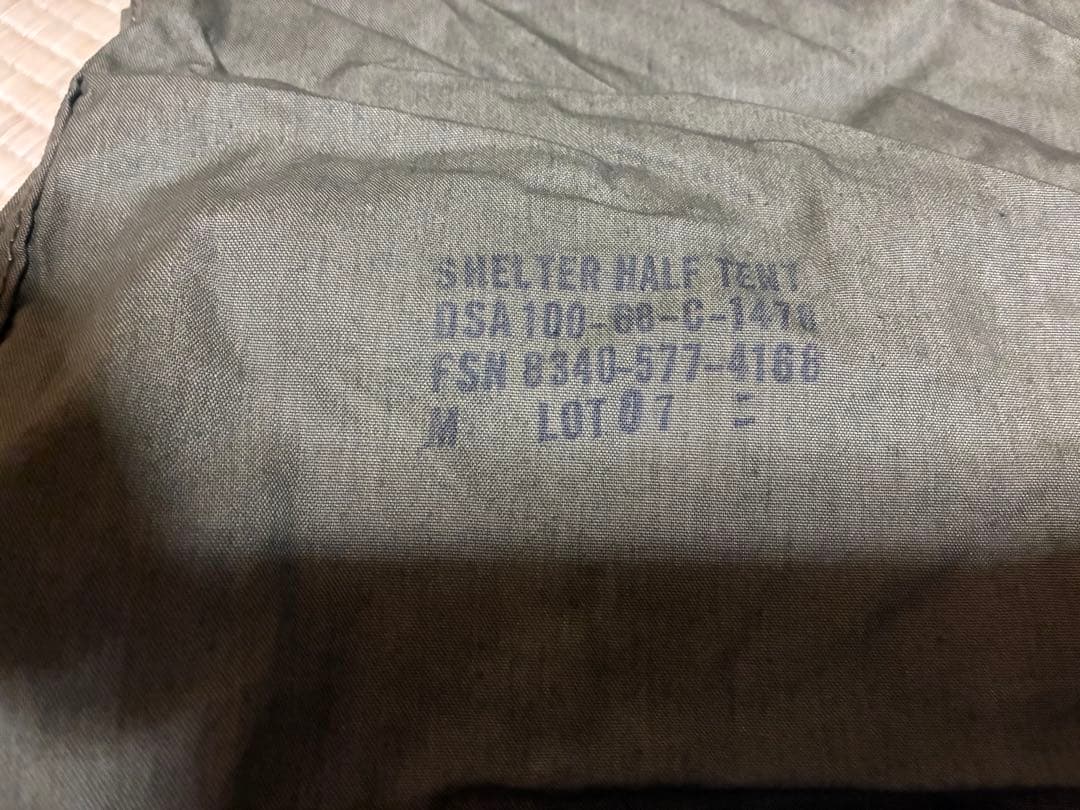 US パップテント 1960s 軍幕 米軍 シェルターハーフ