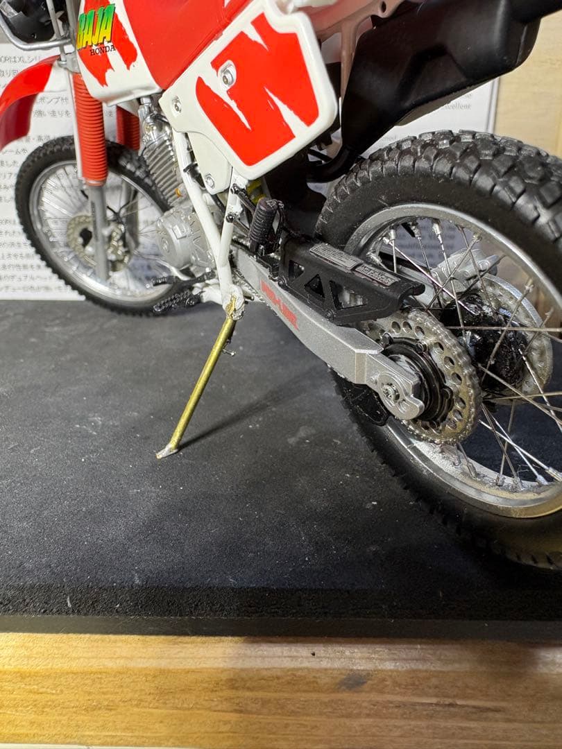 【完成品】ハセガワ1/12ホンダXLR BAJAスポーク張替え済(ステンレス)