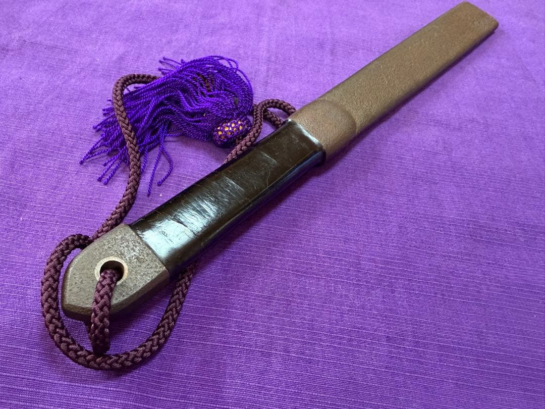 稽古具　鉄味良い手慣らし鉄扇　長尺（鉄鞭十手手裏剣手の内寸鉄護身具兜割り刀装具拵