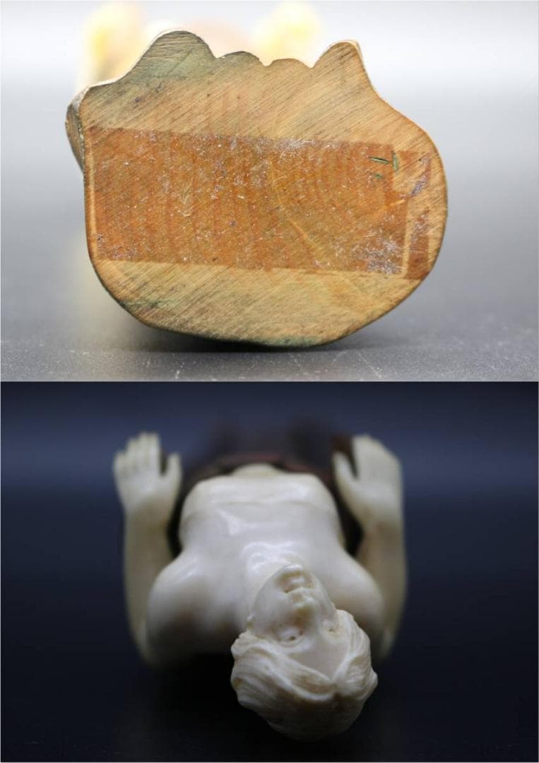 作家もの オブジェ アールヌーボー 裸婦像 木彫 彫刻 置物