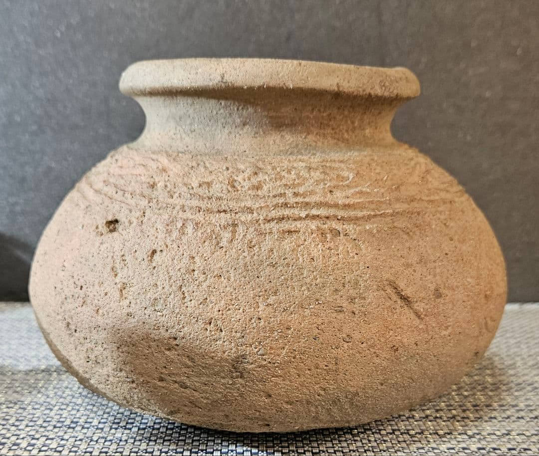 伝】古代土器　南米　古代ペルー　 古代インカ　幾何学文様　陶質土器　壺　甕