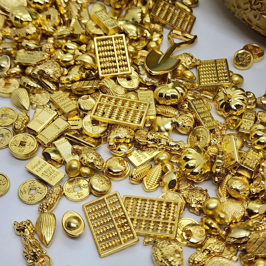 【金運爆上げ】真鍮製 開運風水アイテム一式／元宝・金塊・銭・そろばんアバカス付き