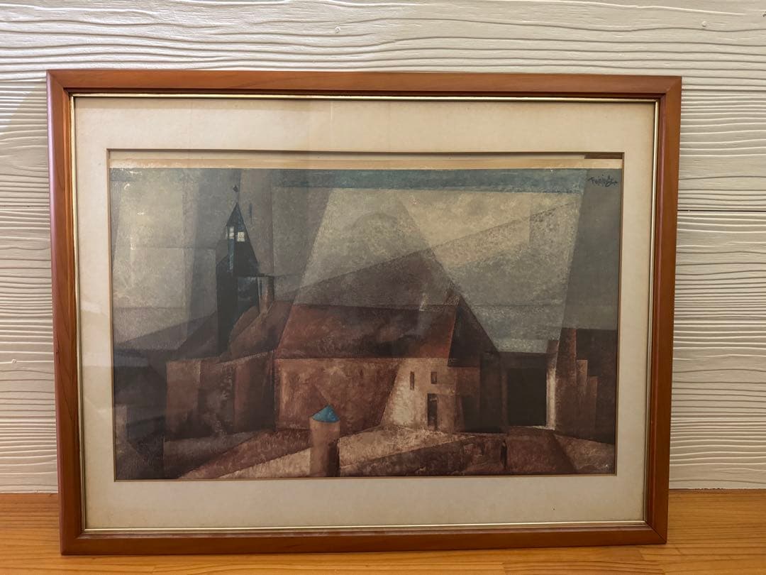 Feininger風 建築画 複製画 額装 モダンアート インテリア