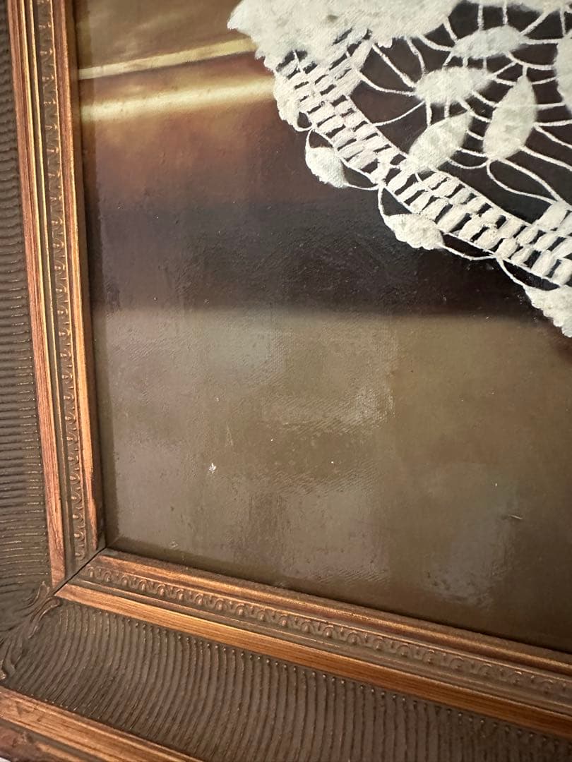 パリ画廊購入 大型油彩画 サイン入 額縁付 高級インテリア絵画