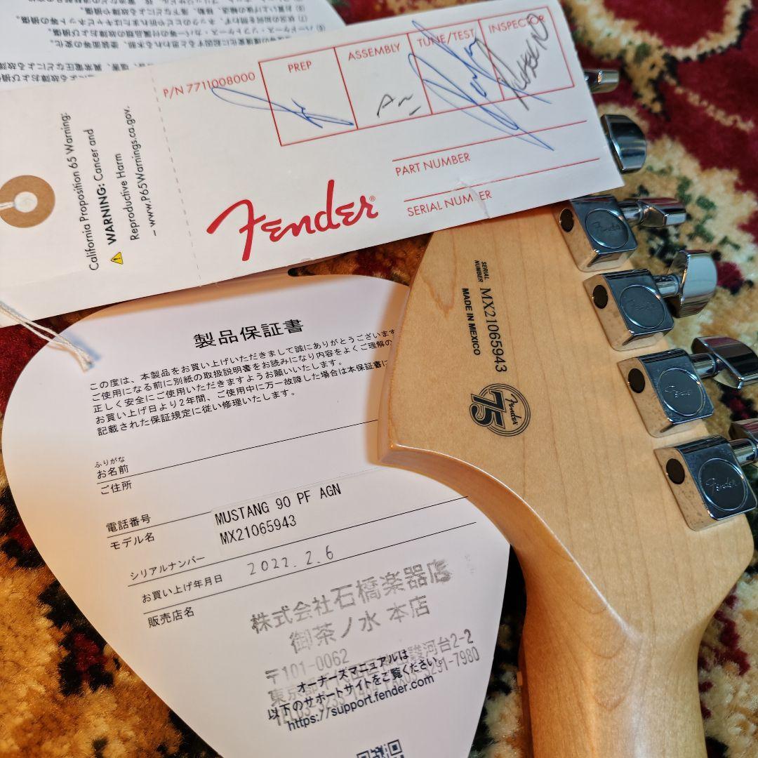 ギター Fender Mustang 90 PF AGN 75th anniversar
