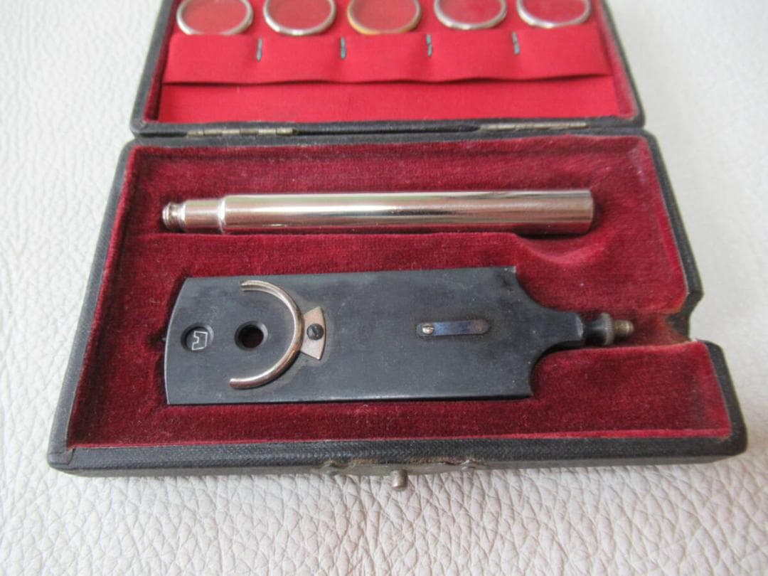 極希少美品 明治28年共箱付◆日本近代眼科の父 河本重治郎博士発明 検眼鏡セット