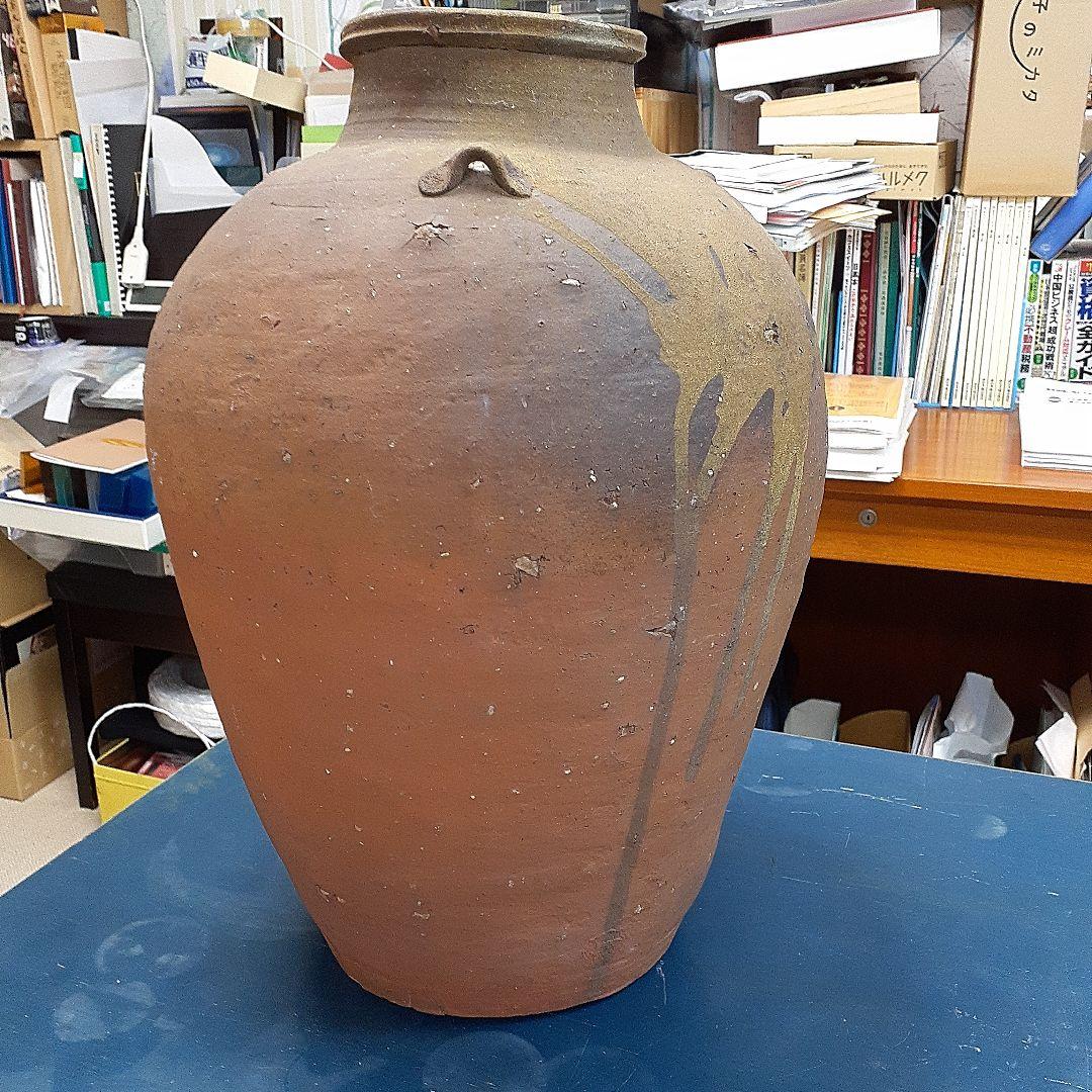 やっしー　　古陶　琉球南蛮大壷　三耳線文壺　荒焼
