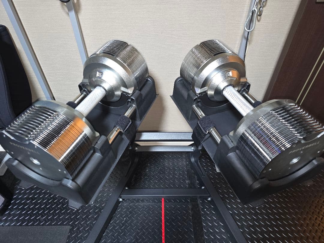 【引取限定】ライシン　プロバーベル 41.5kg×2 シルバー スタンド付