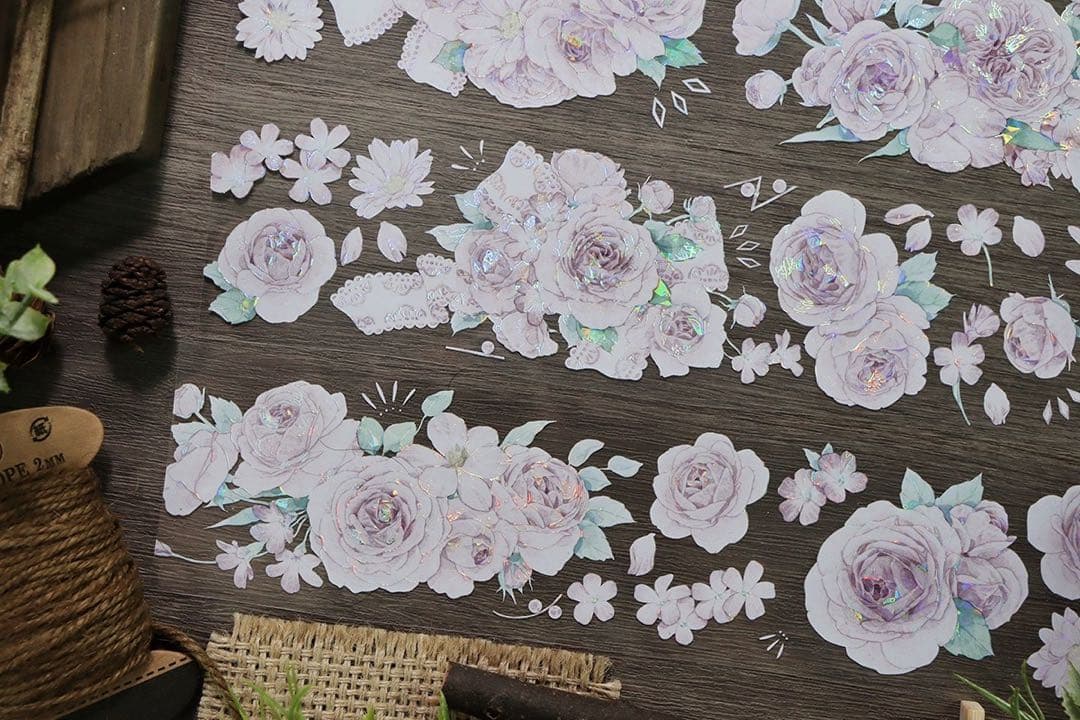 新品　椿山漫粉　PET貝殻光マスキングテープ　マステ