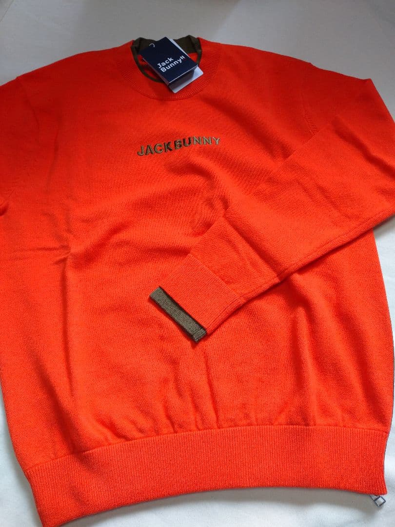 天竺セーター オレンジ 4サイズM ジャックバニー ゴルフウェア 新品 メンズ