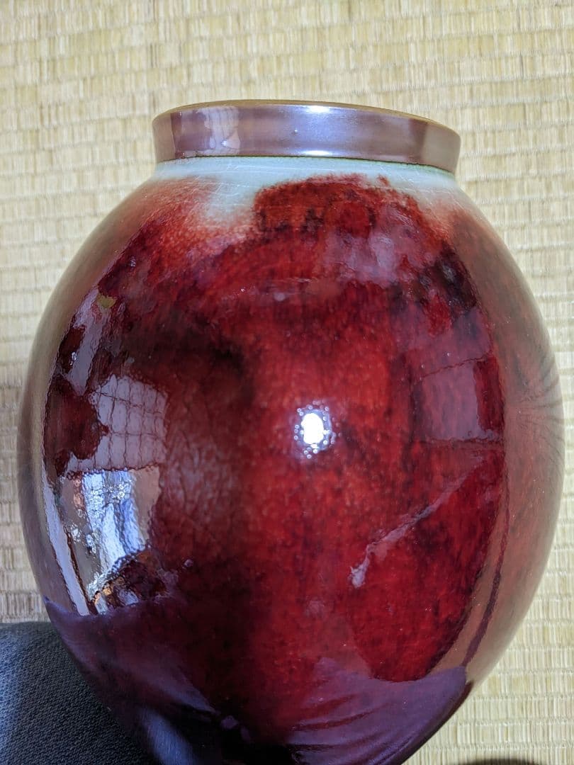 ♦中国陶磁 孔家鈞窯 花瓶 河南省 現代の鈞窯を代表する名門ブランド 美術品