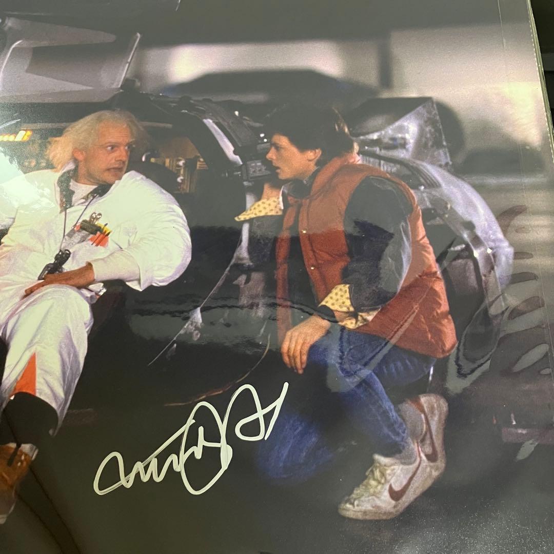 サイン写真 バックトゥザフューチャー マイケルJフォックス クリストファーロイド