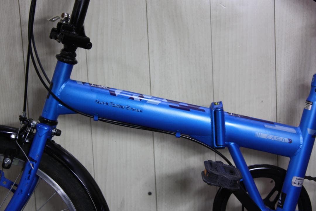 あさひ製casulyカジュリー 20型6速 AUTO LED仕様 折りたたみ　青