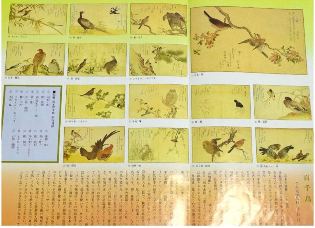 早い者勝ち　15点 画集 喜多川歌麿『絵本百千鳥』全揃い手摺木版画紙箱