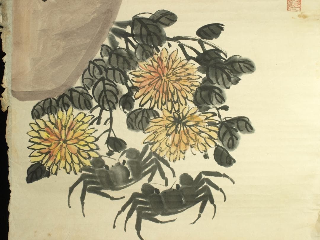 人物図 金梦石作清時代 肉筆保證 唐物唐本　掛け軸捲り BD599C11-4