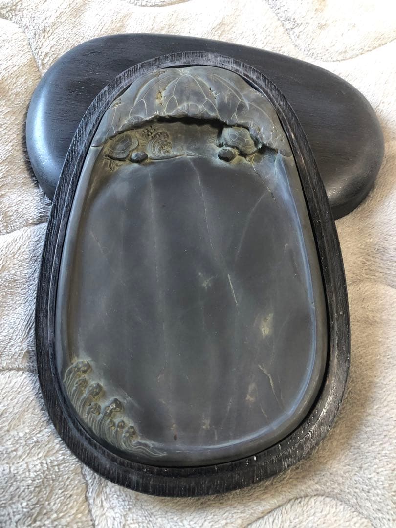 硯 旧老坑 大西洞 青花 金綫 すずり 端溪硯 水岩 文房四寶 端渓硯 骨董