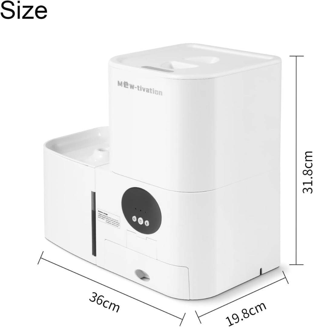 【2in1一体型】自動給餌器 猫 中小型犬用 給餌器＆給水器 一体型 スマホ遠隔
