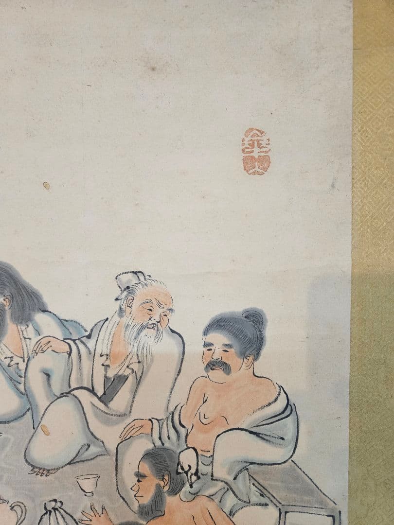 渡辺崋山「百人講」 肉筆 大幅 三河国田原藩士 落款 水墨画