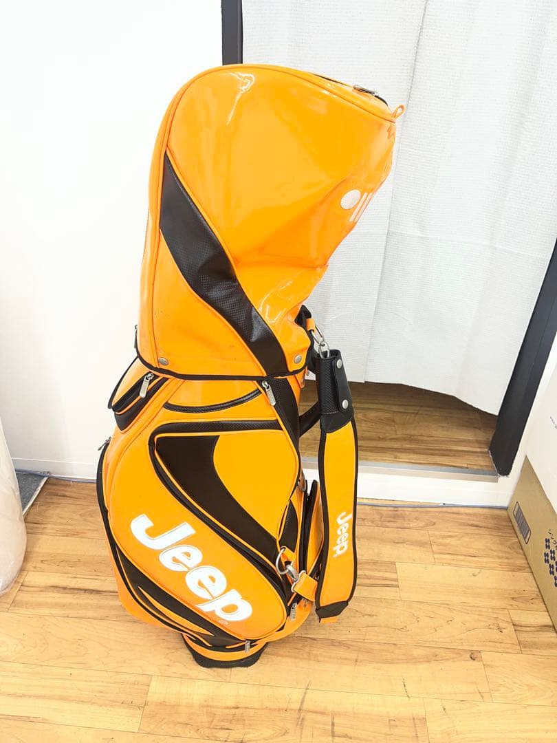 非売品 Jeep ジープ キャディバッグ エナメル オレンジ ゴルフ　車　自動車