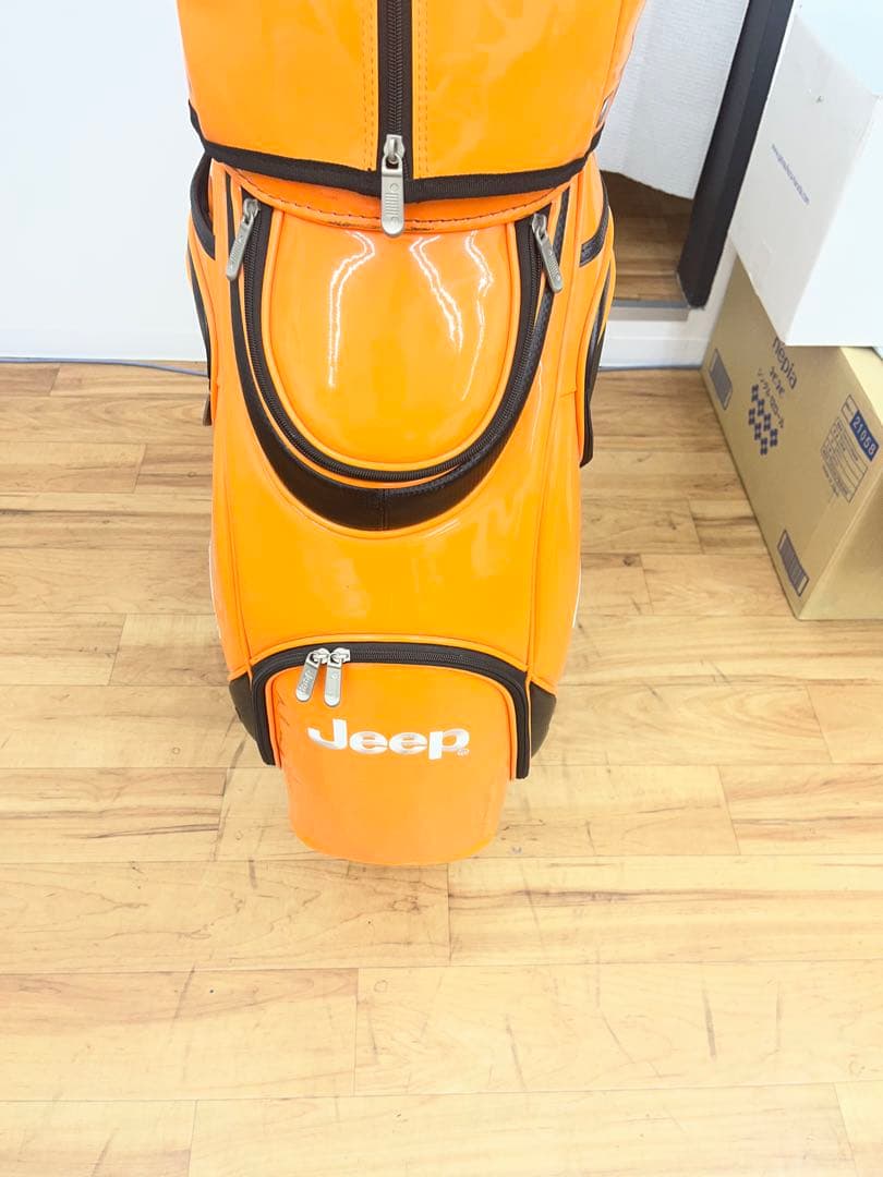 非売品 Jeep ジープ キャディバッグ エナメル オレンジ ゴルフ　車　自動車